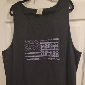 Comfort Colors Black Muscle Tank with Faded Gray Graphic (Mens)